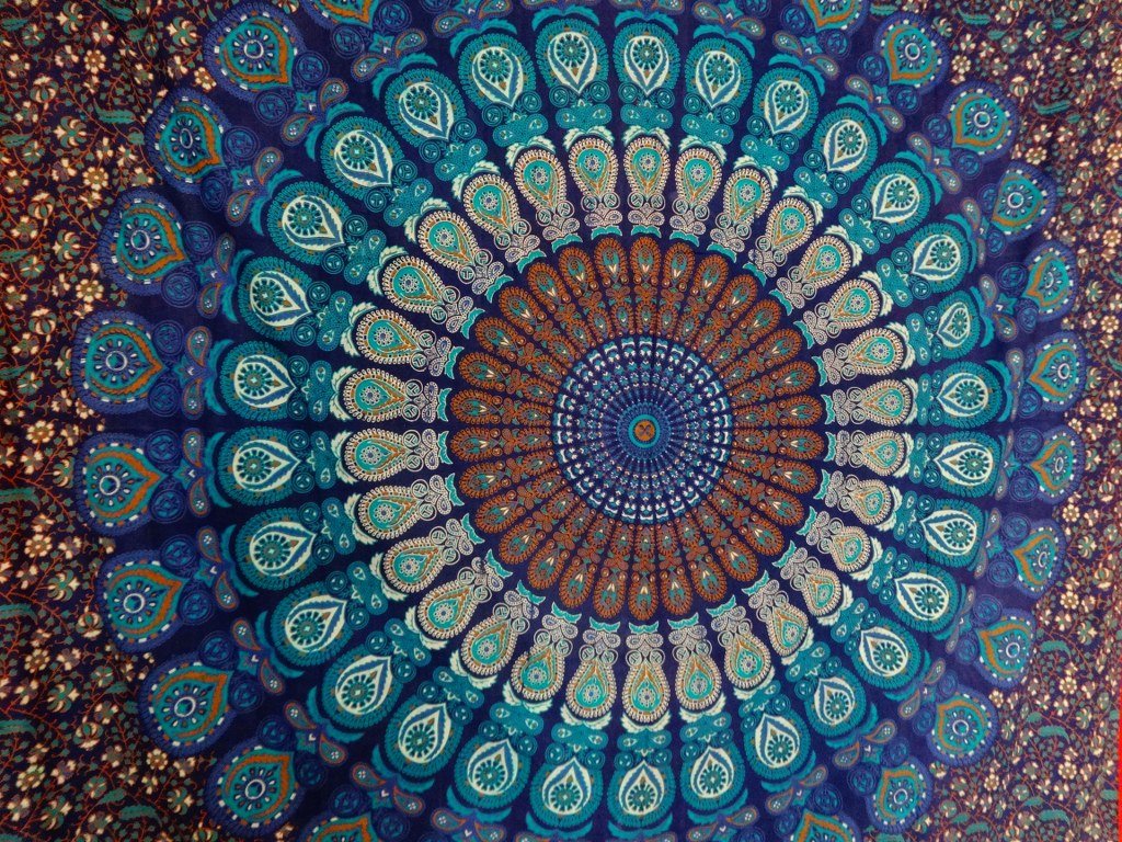 Trade Star Mandala Wall Tapestries 100% Cotton Wall Hanging Queen Size Bed Cover Bohemian Queen Bedding Picnic Blanket Indian Wall Art Cotton Tapestry (PATTERN 2) - Image 3